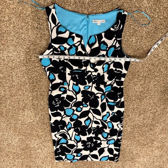 Cleo - Black white blue sleeveless sheath dress - Picture 4 of 9